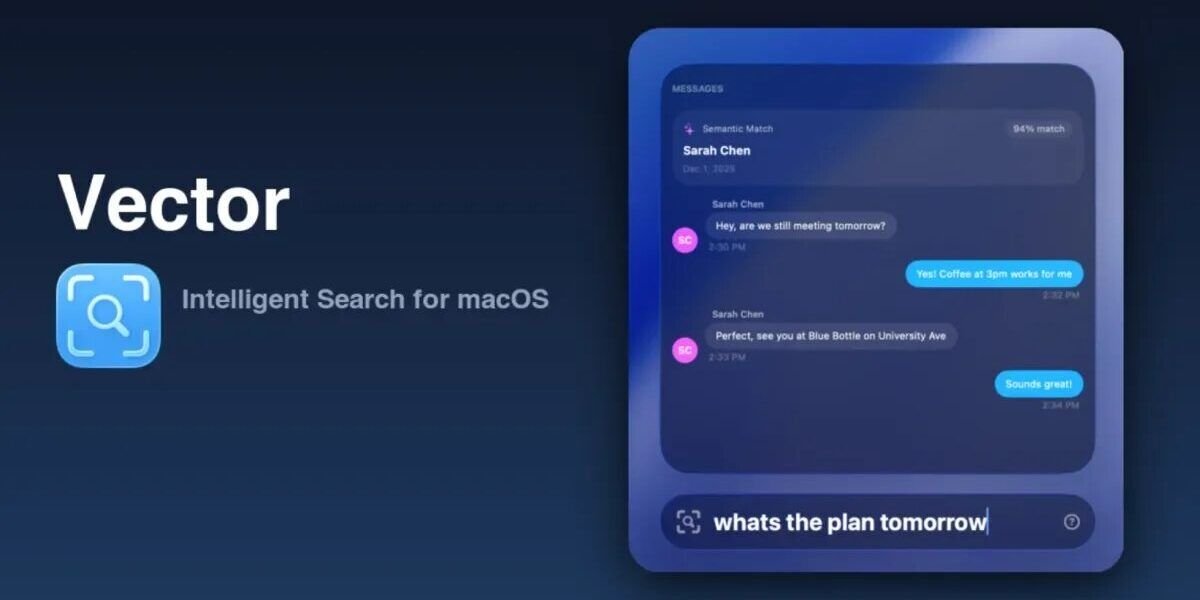 Indie App Spotlight Vector هو بديل Spotlight لنظام التشغيل Mac وهو ذكي وسريع